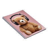 Teddybeer met hoofdtelefoon notitieboek (Rechterzijde)