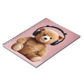 Teddybeer met hoofdtelefoon notitieboek (Linkerzijde)