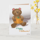 Teddybeer met Pompoen Kaart (Gele Bloem)