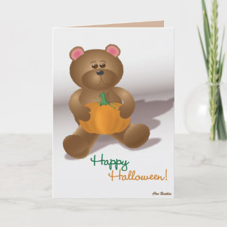 Teddybeer met Pompoen Kaart
