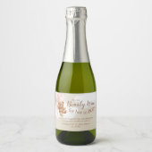 Teddybeer met roze ballonnen Mini Mousserende Wijn Sparkling Wijnetiket (Voorkant)