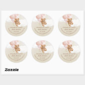 Teddybeer met roze ballonnen sticker (Vel)