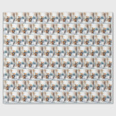 Teddybeer met sneeuwpop cadeaupapier (Vlak)