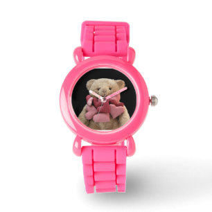 teddybeer met stofhart glitter watch horloge