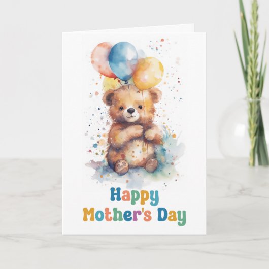 Teddybeer Moederdag Kaart (Voorkant)