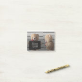 Teddybeer mugshot post-it® notes (Op bureau)