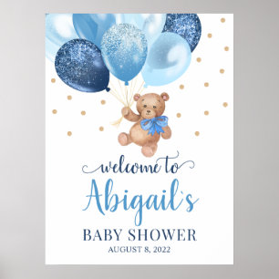 Teddybeer nauwelijks wachten Welkom Baby Shower Po Poster