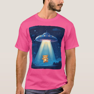 Teddybeer ontvoerd door UFO voor intergalactische T-shirt