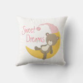 Teddybeer op Crescent Moon Nursery Kussen (Achterkant)