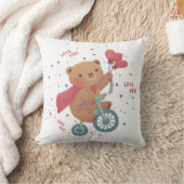 Teddybeer op de fiets: hou van je! kussen (Deken)