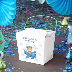 Teddybeer op het Baby shower van het vliegtuig gun Bedankdoosjes