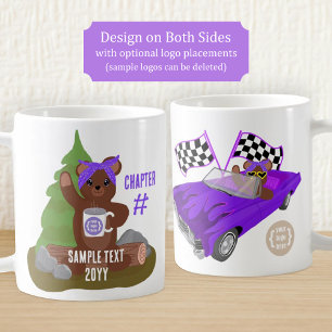 Teddybeer, paarse logo van meisjesjeugdorganisatie koffiemok