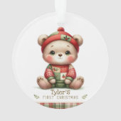 Teddybeer Patchwork Aandenken Ornament (achterkant)