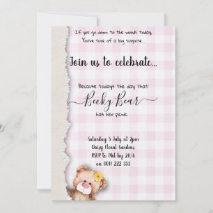 Teddybeer picknick verjaardag kaart