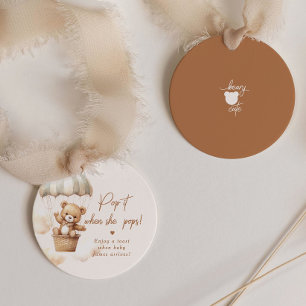 Teddybeer pop het wanneer ze pop baby shower bedankjes labels