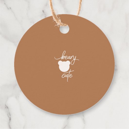 Teddybeer pop het wanneer ze pop baby shower bedankjes labels (Achterkant)