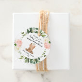 Teddybeer roze bloemenmeisje baby shower dank u bedankjes labels (In situ)