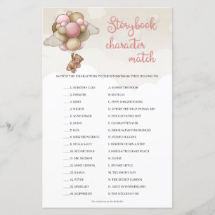 Teddybeer roze bruin Storybook Karakter Match