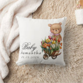 Teddybeer Roze Rustieke Bloem Kussen (Deken)