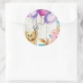Teddybeer rustiek ronde sticker (Tas)