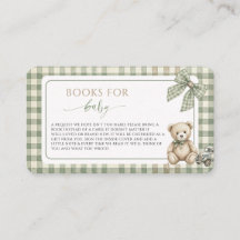 Teddybeer Saliegroen Geruit Boeken voor Babyfeestj