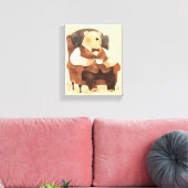 Teddybeer Scandinavische babykamer kunst Canvas Afdruk (Insitu (Woonkamer))