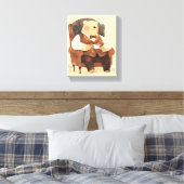 Teddybeer Scandinavische babykamer kunst Canvas Afdruk (Insitu (Slaapkamer))