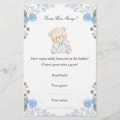 Teddybeer schat hoeveel Baby shower spel (Voorkant)