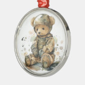 Teddybeer Soldaat Kerstmis Ornament (Links)