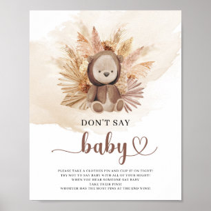 Teddybeer sweatshirt pampa's zeggen niet baby spel poster