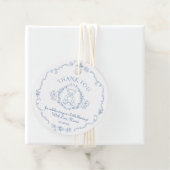 Teddybeer  Toile baby shower Bedankt Bedankjes Labels (In situ)