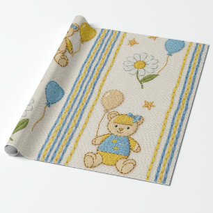 Teddybeer Tuintuinpatroon met Madeliefjes (10) Cadeaupapier