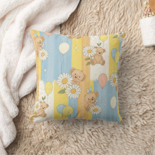 Teddybeer Tuintuinpatroon met Madeliefjes (12) Kussen