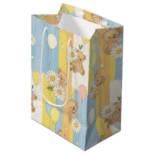 Teddybeer Tuintuinpatroon met Madeliefjes (12) Medium Cadeauzakje