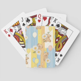 Teddybeer Tuintuinpatroon met Madeliefjes (12) Pokerkaarten