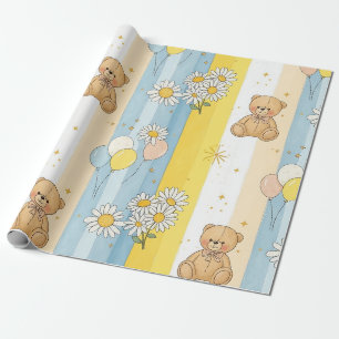 Teddybeer Tuintuinpatroon met Madeliefjes (13) Cadeaupapier