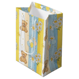 Teddybeer Tuintuinpatroon met Madeliefjes (13) Medium Cadeauzakje