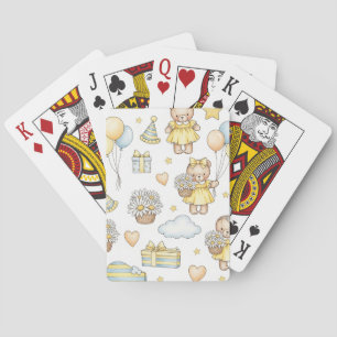 Teddybeer Tuintuinpatroon met Madeliefjes (14) Pokerkaarten