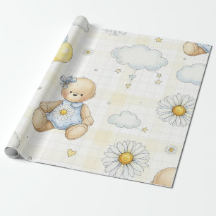 Teddybeer Tuintuinpatroon met Madeliefjes (15) Cadeaupapier
