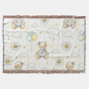 Teddybeer Tuintuinpatroon met Madeliefjes (15) Deken