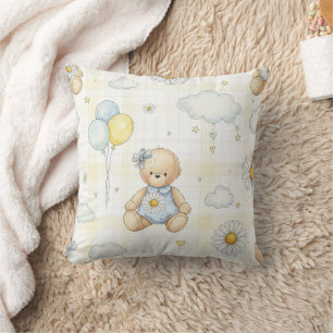 Teddybeer Tuintuinpatroon met Madeliefjes (15) Kussen