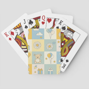 Teddybeer Tuintuinpatroon met Madeliefjes (17) Pokerkaarten