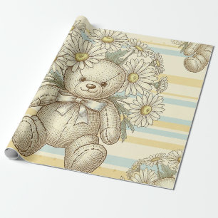 Teddybeer Tuintuinpatroon met Madeliefjes (1) Cadeaupapier