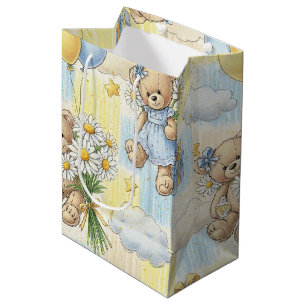 Teddybeer Tuintuinpatroon met Madeliefjes (2) Medium Cadeauzakje