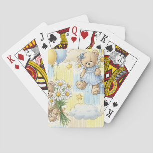 Teddybeer Tuintuinpatroon met Madeliefjes (2) Pokerkaarten