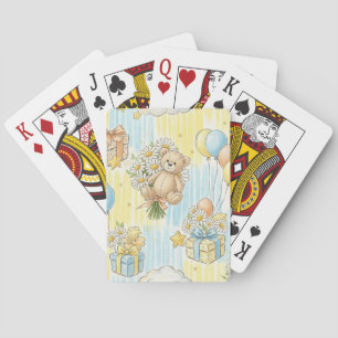 Teddybeer Tuintuinpatroon met Madeliefjes (3) Pokerkaarten
