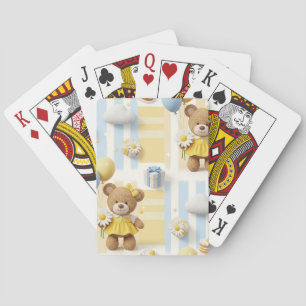 Teddybeer Tuintuinpatroon met Madeliefjes (8) Pokerkaarten