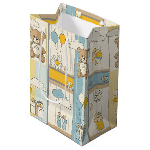 Teddybeer Tuintuinpatroon met Madeliefjes (9) Medium Cadeauzakje