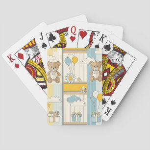 Teddybeer Tuintuinpatroon met Madeliefjes (9) Pokerkaarten