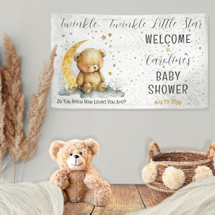 Teddybeer Twinkle Twinkle Little Star Baby shower Spandoek